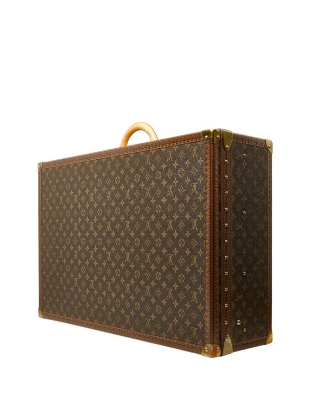 Louis Vuitton Alzer 75 Vintage Trunk Case Hard Suit Brown Leather - Picture 2 of 10